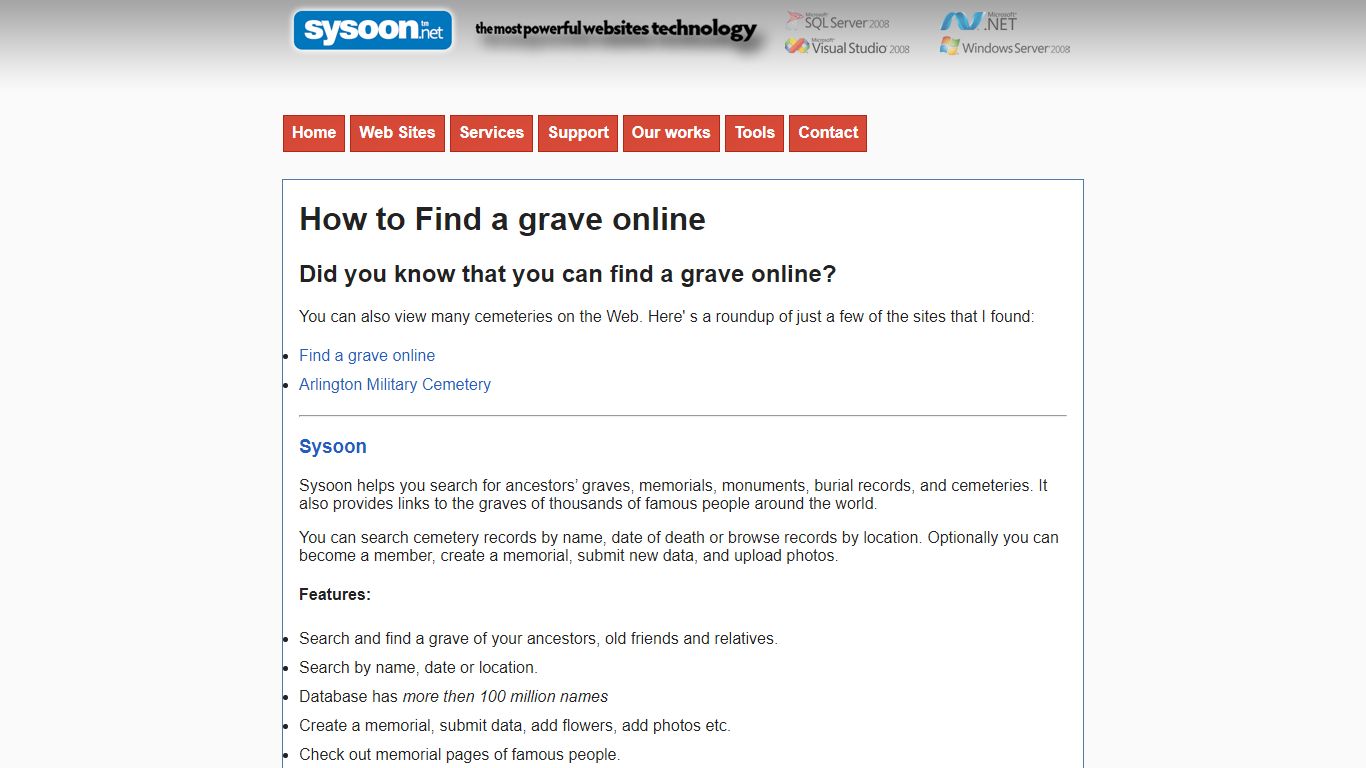 Homepage - Sysoon.net